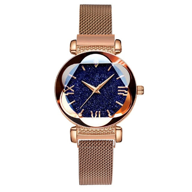 Luxury Rose Gold Women Watches Fashion Diamond Ladies Starry Sky Magnet Watch Waterproof Female Wristwatch For Gift Clock 2019 - Betterwordz