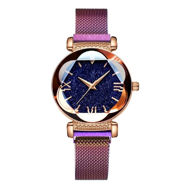 Luxury Rose Gold Women Watches Fashion Diamond Ladies Starry Sky Magnet Watch Waterproof Female Wristwatch For Gift Clock 2019 - Betterwordz