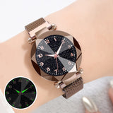 Women Watches 2019 Brand Luxury Bracelet Quartz Stainless Steel Band Magnet Buckle Starry Sky Wrist Watch Ladies Dress Clock - Betterwordz