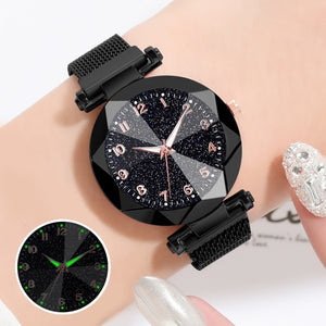 Women Watches 2019 Brand Luxury Bracelet Quartz Stainless Steel Band Magnet Buckle Starry Sky Wrist Watch Ladies Dress Clock - Betterwordz